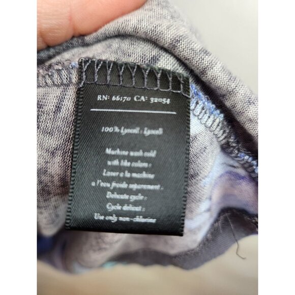 Anthropologie Deletta Womens Floral Top Large Gray Blue Twist Front BOHO - Picture 5 of 5